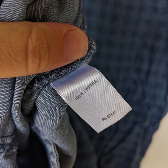 J. JILL chambray gingham plaid button front shirt dress - Picture 10 of 12